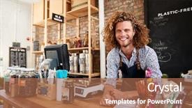  Presentation with sustainable homes - PPT theme having owner of sustainable plastic free background and a coral colored foreground