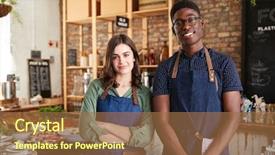  Presentation with grocery store - Cool new PPT layouts with owners of sustainable plastic free backdrop and a tawny brown colored foreground