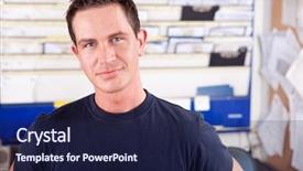  Presentation with mechanic - PPT layouts with owners rep - portrait of a young man background and a  colored foreground