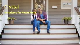  Presentation with steps - Slide deck having ownership - couple sitting on steps leading background and a violet colored foreground