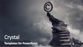  Presentation with law media - Colorful presentation enhanced with intellectual property law - ownership and author rights mixed backdrop and a dark gray colored foreground