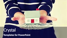  Presentation with real estate - Amazing slide set having owning renting - woman holding us dollars bills backdrop and a navy blue colored foreground