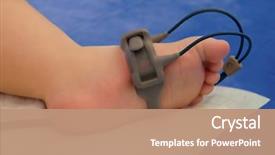  Presentation with icu - Slides enhanced with pulse oxemeter - child's foot with oximeter background and a coral colored foreground