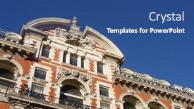  Presentation with london - PPT theme consisting of oxford street shop london background and a ocean colored foreground