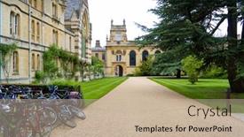  Presentation with english world - Audience pleasing PPT theme consisting of oxford-uk-may-3-old backdrop and a soft green colored foreground