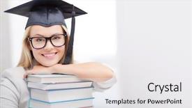 Presentation with graduation - Presentation theme with oxford university - student in graduation cap background and a white colored foreground