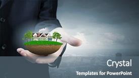  Presentation with hand palm - Presentation enhanced with  background and a  colored foreground