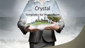  Presentation with environment - Amazing slide set having question of environment and modern life backdrop and a light gray colored foreground