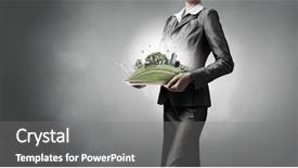  Presentation with environment - PPT layouts with question of environment and modern life background and a gray colored foreground