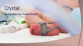  Presentation with urgent care - Presentation theme with oximeter in intensive care background and a sky blue colored foreground