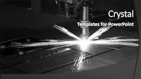  Presentation with plasma - Amazing presentation design having oxy - industrial cnc plasma machine cutting backdrop and a dark gray colored foreground