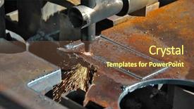  Presentation with flame - Colorful PPT theme enhanced with oxy-fuel cutting flame cutting backdrop and a tawny brown colored foreground