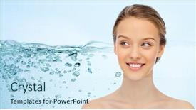  Presentation with water splash - Presentation theme having oxygen - beauty people and health concept background and a cool aqua colored foreground