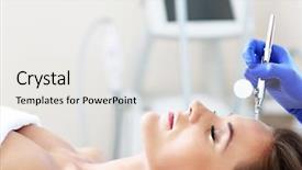  Presentation with beauty salon - PPT theme enhanced with oxygen - picture of woman having facial background and a white colored foreground