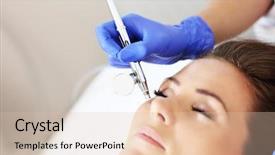  Presentation with beauty salon - PPT layouts consisting of oxygen - picture of woman having facial background and a lemonade colored foreground