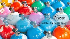  Presentation with oxygen - Slide deck consisting of oxygen cylinders - colorful scuba tanks background and a teal colored foreground