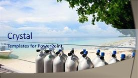  Presentation with compressed air - Amazing slide deck having oxygen cylinders - compressed air tanks prepared backdrop and a light blue colored foreground