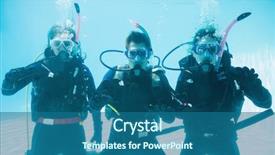  Presentation with safety training poor housekeeping - Slides consisting of oxygen cylinders - friends on scuba training submerged background and a ocean colored foreground