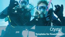  Presentation with safety training poor housekeeping - Amazing slides having oxygen cylinders - friends on scuba training submerged backdrop and a ocean colored foreground