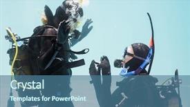  Presentation with marriage - Slides having oxygen cylinders - man proposing marriage background and a ocean colored foreground