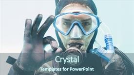  Presentation with training aspire man running - Theme with oxygen cylinders - portrait of young man background and a  colored foreground