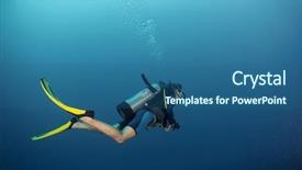  Presentation with oxygen - Audience pleasing slide set consisting of oxygen cylinders - scuba diver in a tropical backdrop and a ocean colored foreground