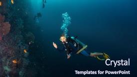  Presentation with seismic waves nepal earthquake sign - Presentation with oxygen cylinders - scuba diver showing ok sign background and a navy blue colored foreground