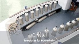  Presentation with scuba diving - PPT theme consisting of oxygen cylinders - scuba diving air tank background and a gray colored foreground