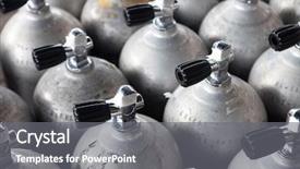  Presentation with scuba diving - Audience pleasing slides consisting of oxygen cylinders - scuba diving air tank backdrop and a gray colored foreground