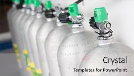  Presentation with scuba diving - Colorful PPT layouts enhanced with oxygen cylinders - scuba diving backdrop and a light gray colored foreground