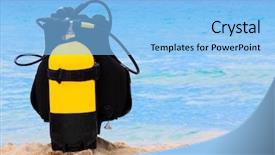  Presentation with equipment - Slide deck enhanced with turf green grass texture background in the garden background and a tawny brown colored foreground