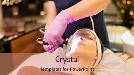  Presentation with beauty cosmetic - Theme enhanced with oxygen therapy - people beauty cosmetic treatment cosmetology background and a coral colored foreground