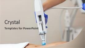  Presentation with beauty salon - Amazing slide deck having oxygen therapy - picture of woman having abdomen backdrop and a light gray colored foreground