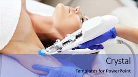  Presentation with beauty salon pedicured feet - Cool new PPT layouts with oxygen therapy - picture of woman having anti backdrop and a light blue colored foreground