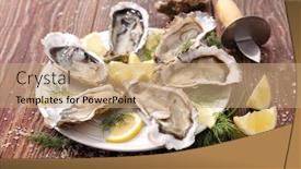  Presentation with oyster - Colorful theme enhanced with oyster-and-lemon backdrop and a coral colored foreground