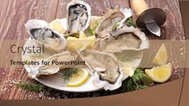  Presentation with oyster - Presentation theme having oyster and lemon background and a coral colored foreground
