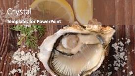  Presentation with oyster - Colorful PPT theme enhanced with oyster-and-lemon backdrop and a tawny brown colored foreground