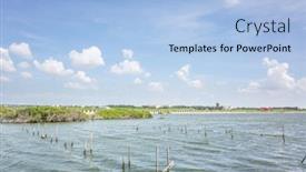  Presentation with oyster - Amazing presentation theme having oyster-farm-in-the-sea backdrop and a light blue colored foreground