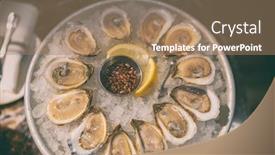  Presentation with ice hockey in canada - Slide deck enhanced with oysters-platter-at-restaurant-fresh background and a coral colored foreground