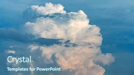  Presentation with sky blue - Beautiful PPT theme featuring ozon - blue sky with clouds backdrop and a ocean colored foreground