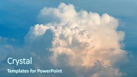  Presentation with law blue sky scales - Colorful presentation design enhanced with ozon - blue sky with clouds backdrop and a ocean colored foreground