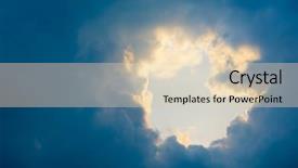  Presentation with clouds - Slide set consisting of ozon - hole in the clouds background and a lemonade colored foreground