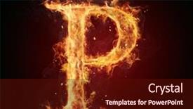  Presentation with letter - Slides having p - burning fire letter isolated background and a wine colored foreground