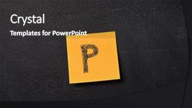  Presentation with note - Audience pleasing slide deck consisting of p - note with letter p backdrop and a dark gray colored foreground