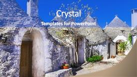  Presentation with italy - PPT theme with p - unique trulli houses with conical background and a cobalt blue colored foreground
