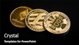  Presentation with litecoin - Cool new presentation with p2p - bitcoin ethereum and litecoin digital backdrop and a black colored foreground