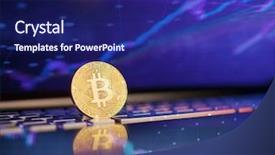  Presentation with banking - Presentation theme featuring p2p - decentralized finance banking with bitcoin background and a navy blue colored foreground