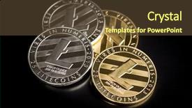  Presentation with black kids and technology - Presentation theme enhanced with p2p - litecoins digital cryptocurrency altcoins background and a tawny brown colored foreground
