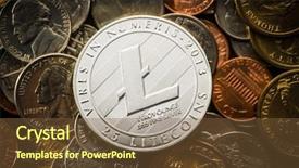  Presentation with cryptocurrency - Amazing slide deck having p2p - litecoins digital cryptocurrency on american backdrop and a tawny brown colored foreground