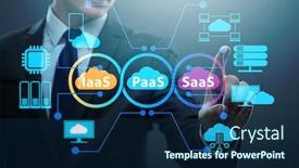  Presentation with saas - Beautiful PPT layouts featuring paas-iaas-saas-concepts backdrop and a navy blue colored foreground